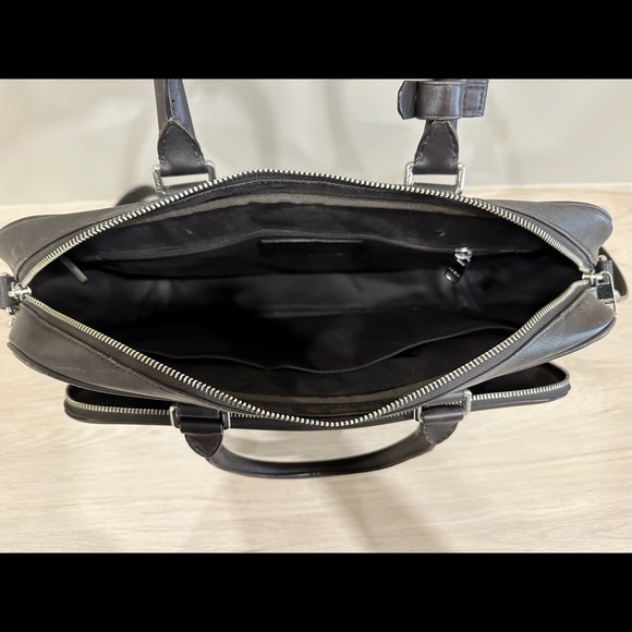 Coach Men - Dark Brown Leather Work Messenger Bag (like Prada Saffiano leather) - Picture 3 of 6